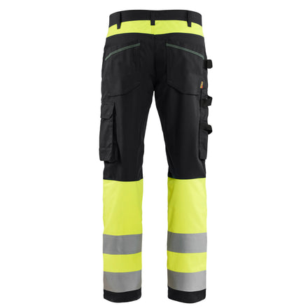 Blaklader 1708 Hi Vis Trouser Black Hi Vis Yellow Back
