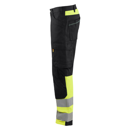 Blaklader 1708 Hi Vis Trouser Black Hi Vis Yellow Left