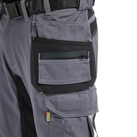 Blaklader 17501832 Craftsman Trousers With Stretch Mid Grey Feature 1