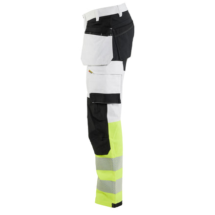 Blaklader 1775 Painters Hi Vis Trousers White Hi Vis Yellow Left