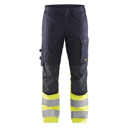 Blaklader 1787 Multinorm Inherent Trousers With Stretch Navy Blue Hi Vis Yellow Main