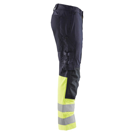Blaklader 1787 Multinorm Inherent Trousers With Stretch Navy Blue Hi Vis Yellow Right