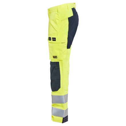 Blaklader 1788 Multinorm Inherent Trousers With Stretch Hi Vis Yellow Navy Blue Left