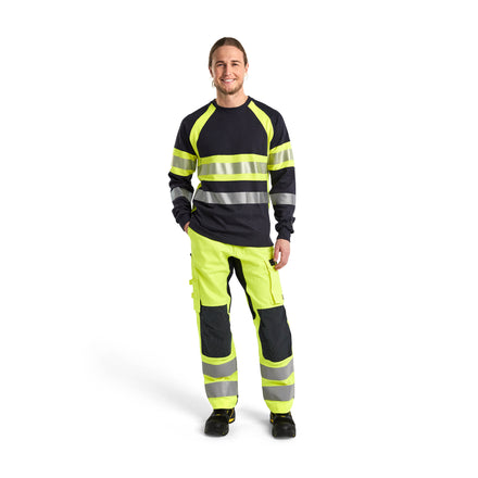 Blaklader 1788 Multinorm Inherent Trousers With Stretch Hi Vis Yellow Navy Blue Model