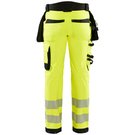 Blaklader 1820 Hi-Vis Yellow/Black Softshell Trousers With Holster Pockets