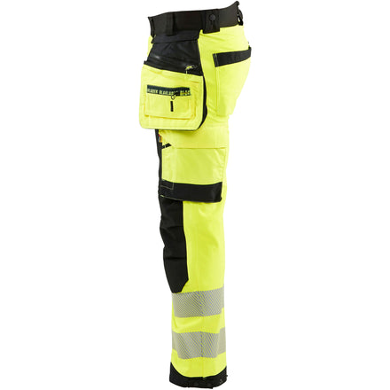 Blaklader 1820 Hi-Vis Yellow/Black Softshell Trousers With Holster Pockets
