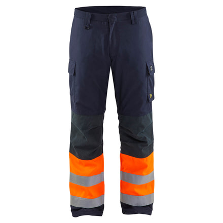 Blaklader 1869 Multinorm Winter Trousers Navy Blue Hi Vis Orange Main