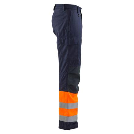 Blaklader 1869 Multinorm Winter Trousers Navy Blue Hi Vis Orange Right