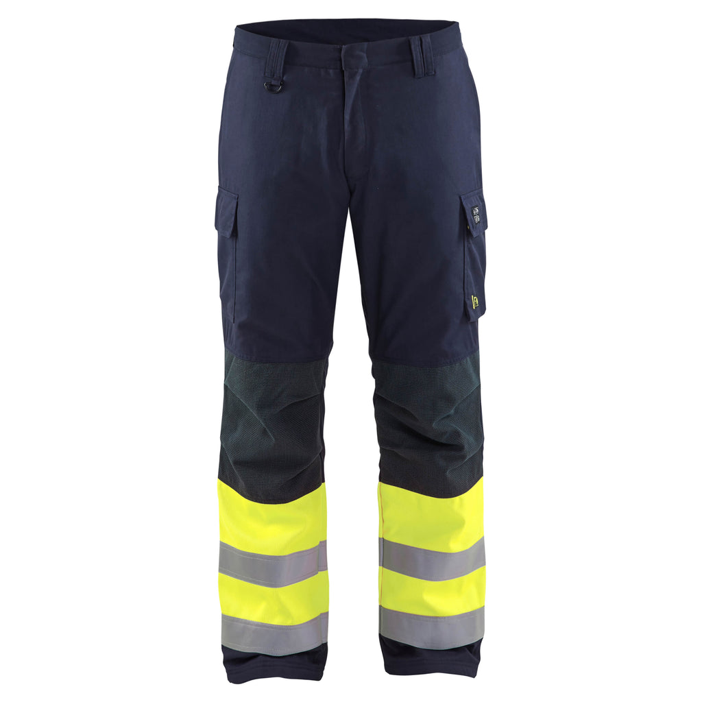 Blaklader 1869 Multinorm Winter Trousers Navy Blue Hi Vis Yellow Main