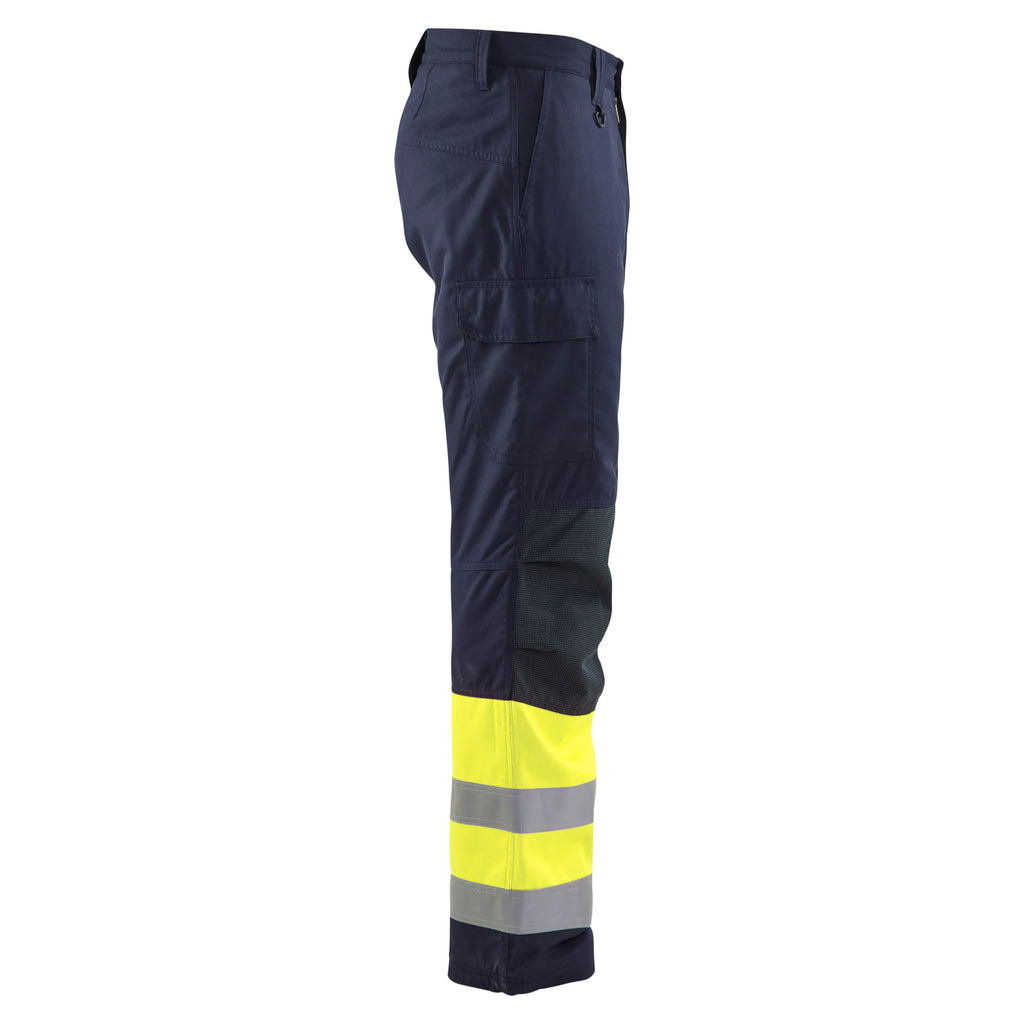 Blaklader 1869 Multinorm Winter Trousers Navy Blue Hi Vis Yellow Right