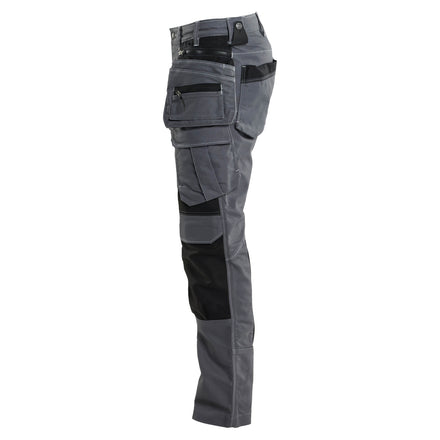 Blaklader 1990 Craftsman Trousers Stretch X1900 Mid Grey Black Left