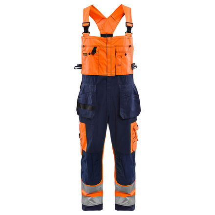 Blaklader 2603 Hi Vis Bib Overalls Hi Vis Orange Navy Blue Main