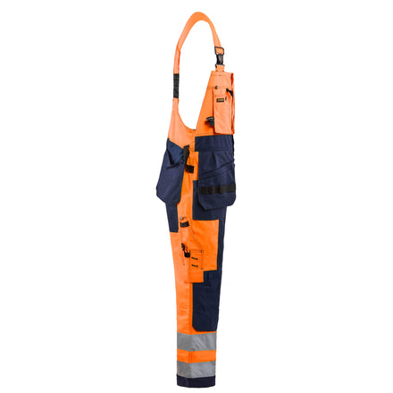 Blaklader 2603 Hi Vis Bib Overalls Hi Vis Orange Navy Blue Right