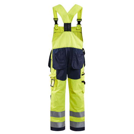 Blaklader 2603 Hi Vis Bib Overalls Hi Vis Yellow Navy Blue Back
