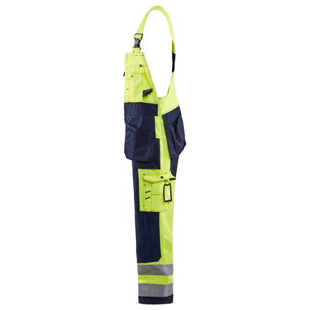 Blaklader 2603 Hi Vis Bib Overalls Hi Vis Yellow Navy Blue Left