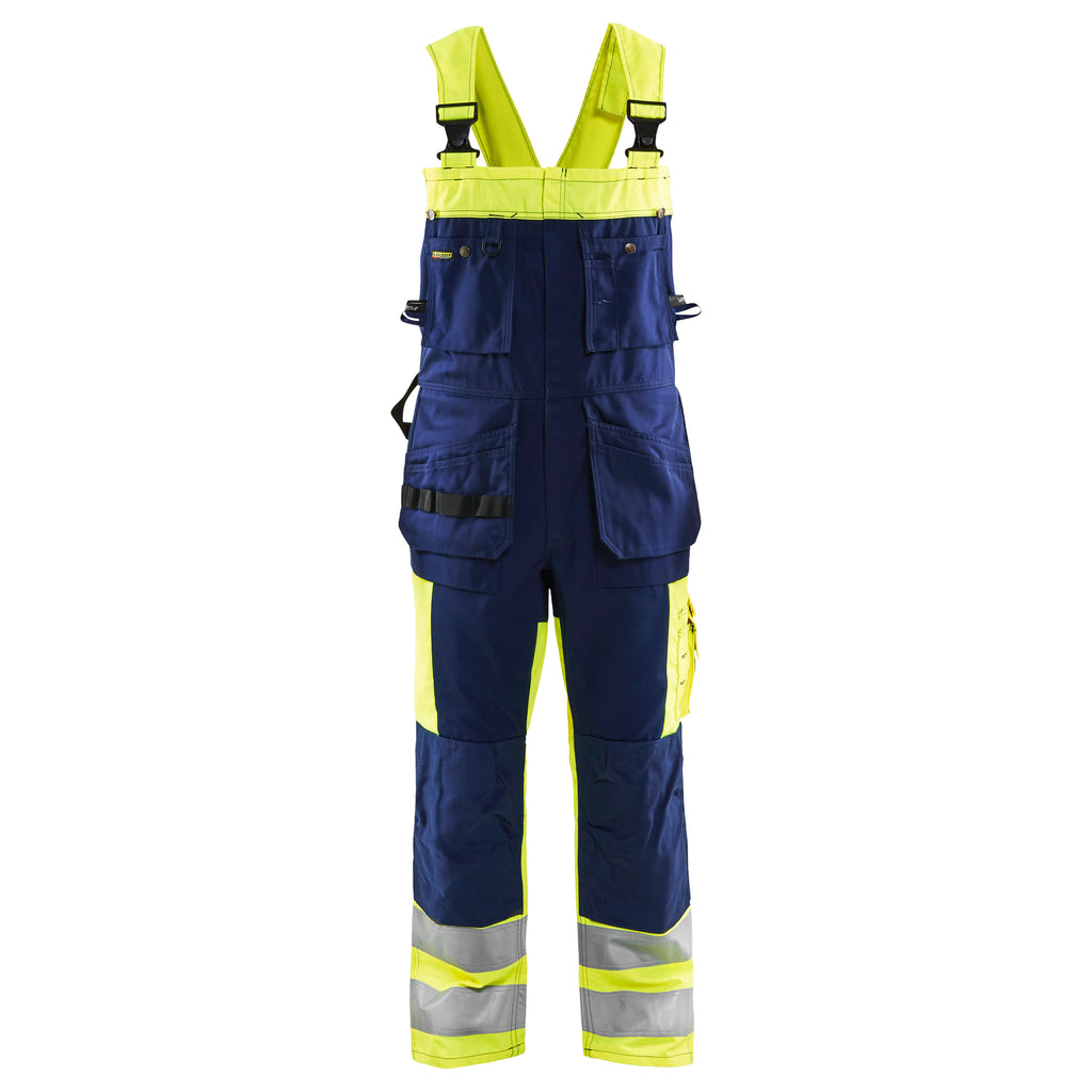 Blaklader 2603 Hi Vis Bib Overalls Hi Vis Yellow Navy Blue Main