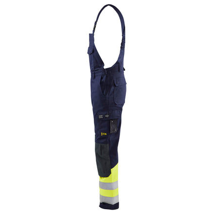 Blaklader 2607 Navy Blue/Hi-Vis Yellow Arc Flash & Fire Retardant Multinorm Class 1 Bib Trousers