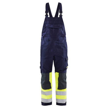 Blaklader 2607 Navy Blue/Hi-Vis Yellow Arc Flash & Fire Retardant Multinorm Class 1 Bib Trousers