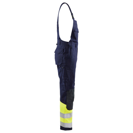 Blaklader 2607 Navy Blue/Hi-Vis Yellow Arc Flash & Fire Retardant Multinorm Class 1 Bib Trousers