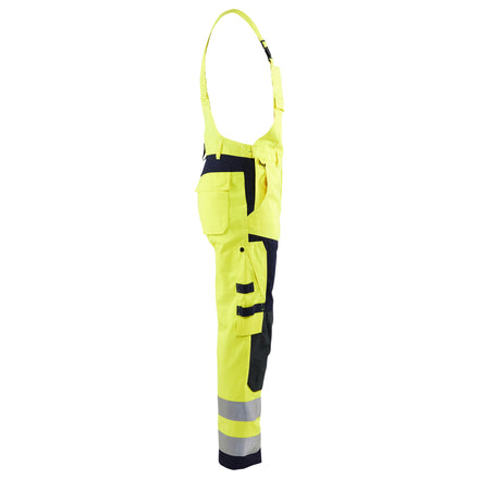 Blaklader 2608 Multinorm Bib Trousers Hi Vis Yellow Navy Blue Right