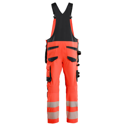 Blaklader 2626 Hi Vis Bib Overalls 4 Way Stretch Hi Vis Red Black Back