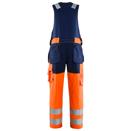 Blaklader 2653 Hi Vis Sleeveless Overall Hi Vis Orange Navy Blue Back