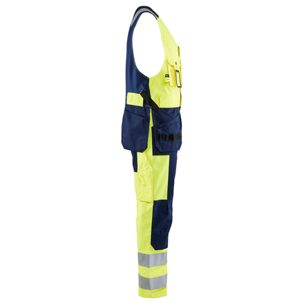 Blaklader 2653 Hi Vis Sleeveless Overall Hi Vis Yellow Navy Blue Right