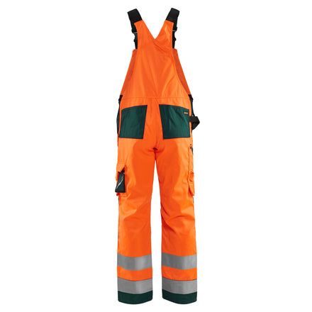 Blaklader 2660 Hi Vis Bib Trousers Hi Vis Orange Green Back