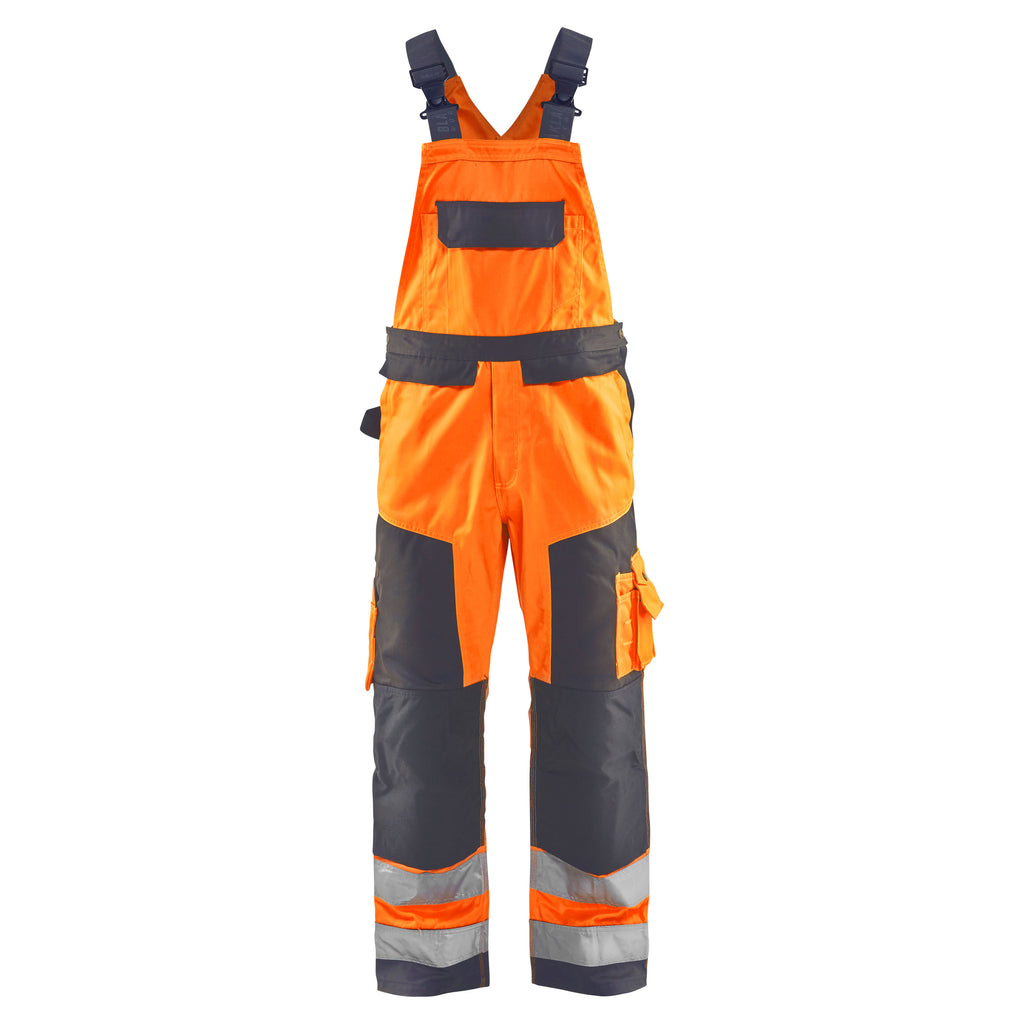 Blaklader 2660 Hi Vis Bib Trousers Hi Vis Orange Grey Main