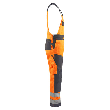 Blaklader 2660 Hi Vis Bib Trousers Hi Vis Orange Grey Right