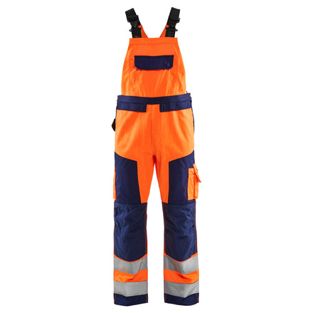 Blaklader 2660 Hi Vis Bib Trousers Hi Vis Orange Navy Blue Main