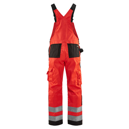 Blaklader 2660 Hi Vis Bib Trousers Hi Vis Red Black Back