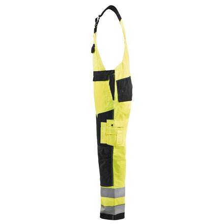 Blaklader 2660 Hi Vis Bib Trousers Hi Vis Yellow Black Left