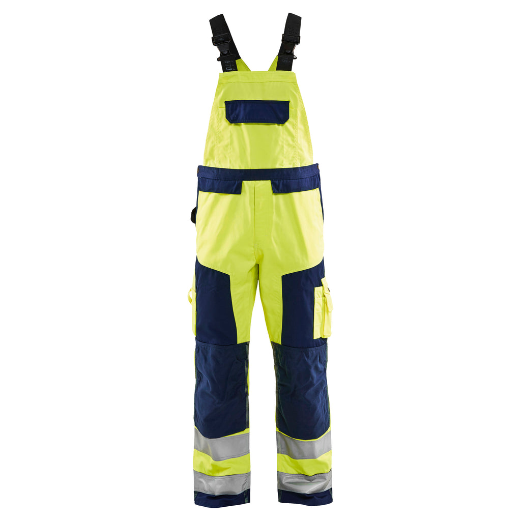 Blaklader 2660 Hi Vis Bib Trousers Hi Vis Yellow Navy Blue Main