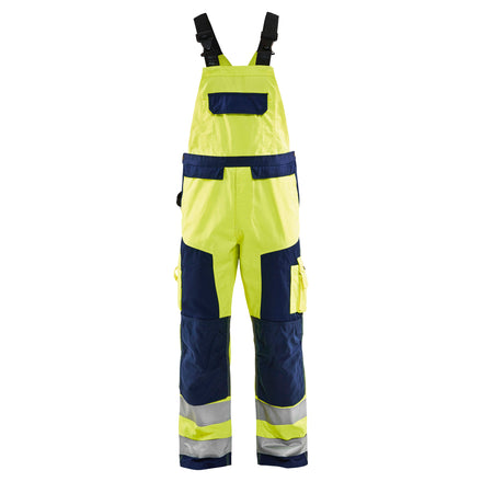 Blaklader 2660 Hi Vis Bib Trousers Hi Vis Yellow Navy Blue Main