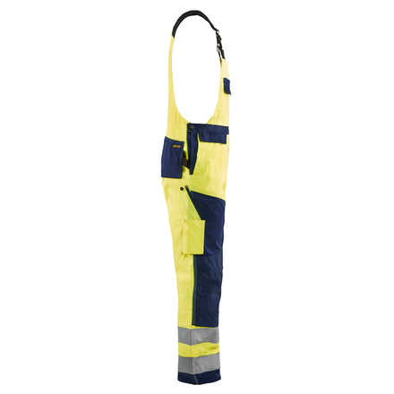 Blaklader 2660 Hi Vis Bib Trousers Hi Vis Yellow Navy Blue Right