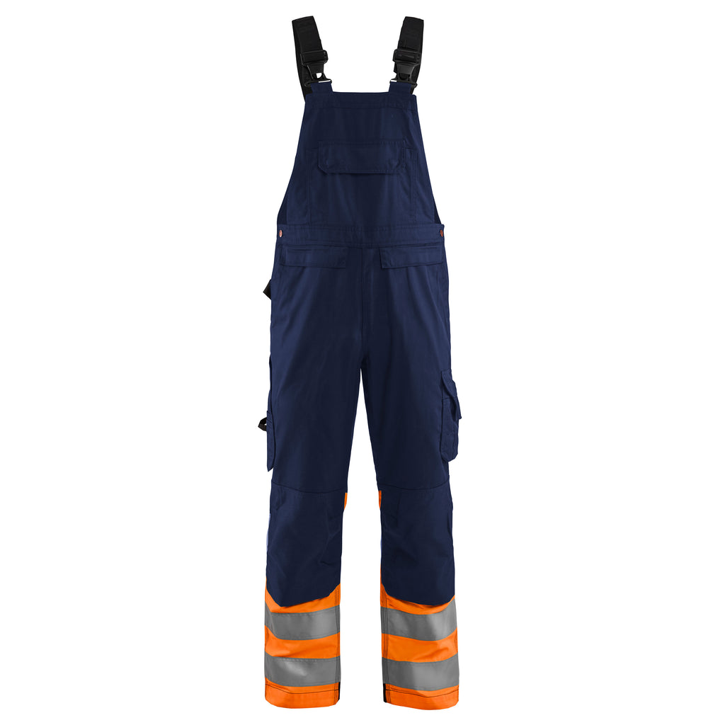 Blaklader 2662 Hi Vis Bib Overall Navy Blue Hi Vis Orange Main