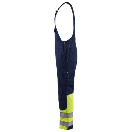 Blaklader 2662 Hi Vis Bib Overall Navy Blue Hi Vis Yellow Left
