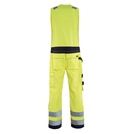 Blaklader 2678 Multinorm Sleeveless Overall Hi Vis Yellow Navy Blue Back