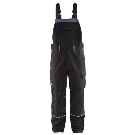 Blaklader 2861 Anti Flame Bib Trousers Black Grey Main