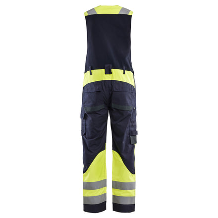 Blaklader 2887 Navy Blue/Hi-Vis Yellow Arc Flash & Fire Retardant Inherent Sleeveless Multinorm Overalls