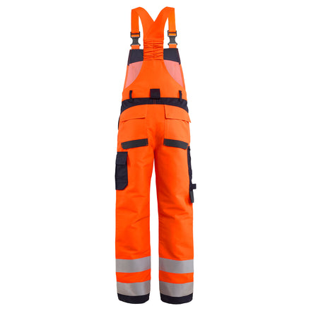 Blaklader 2889 Multinorm Inherent Bib Hi Vis Orange Navy Blue Back