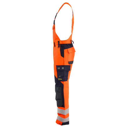 Blaklader 2889 Multinorm Inherent Bib Hi Vis Orange Navy Blue Left