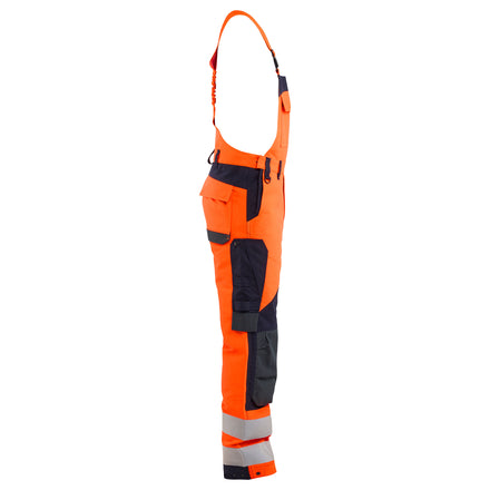 Blaklader 2889 Multinorm Inherent Bib Hi Vis Orange Navy Blue Right