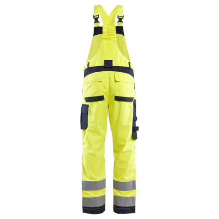 Blaklader 2889 Multinorm Inherent Bib Hi Vis Yellow Navy Blue Back