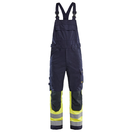 Blaklader 2890 Navy Blue/Hi-Vis Yellow Arc Flash & Fire Retardant Apc 2 Multinorm Inherent Bib Trouser
