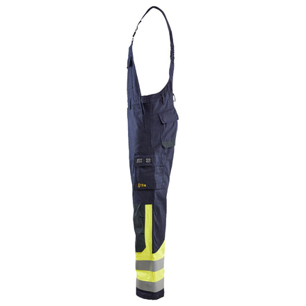 Blaklader 2890 Navy Blue/Hi-Vis Yellow Arc Flash & Fire Retardant Apc 2 Multinorm Inherent Bib Trouser