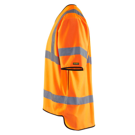 Blaklader 3023 Hi Vis Vest Class 3 Hi Vis Orange Navy Blue Left