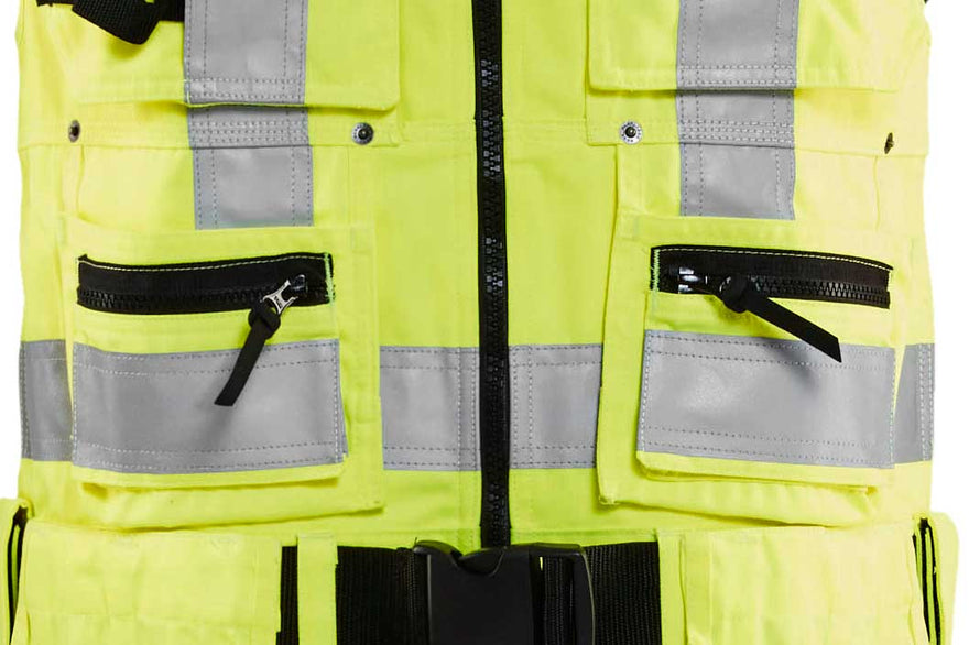Blaklader 3032 Hi Vis Tool Vest Yellow Front Pockets Feature