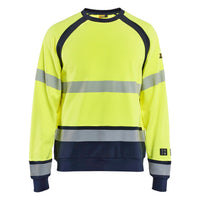 Blaklader 3088 Hi-Vis Yellow/Navy Blue Arc Flash Sweatshirt Multinorm